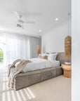 Harlow Bed | Buffalo Leather | Earthy Grey Uniqwa Collections