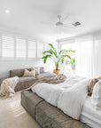 Harlow Bed | Buffalo Leather | Earthy Grey Uniqwa Collections