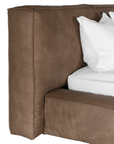 Harlow Bed | Buffalo Leather | Mushroom Brown | Queen