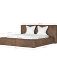 Harlow Bed | Buffalo Leather | Mushroom Brown | Queen