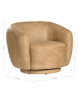 Lucca Swivel | Aniline Leather | Cashew