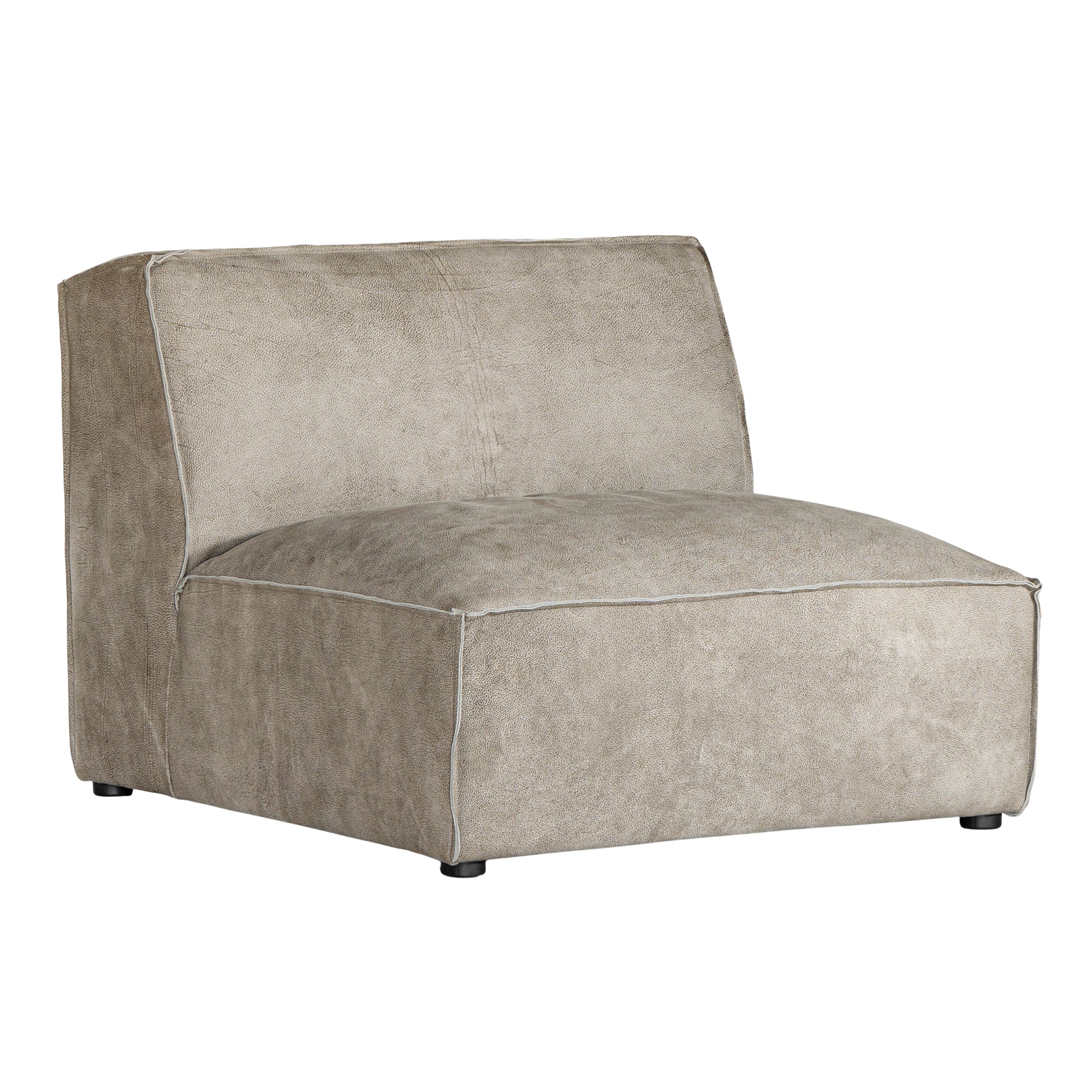 Manson Buffalo Leather Modular Sofa | Earthy Grey Uniqwa Collections