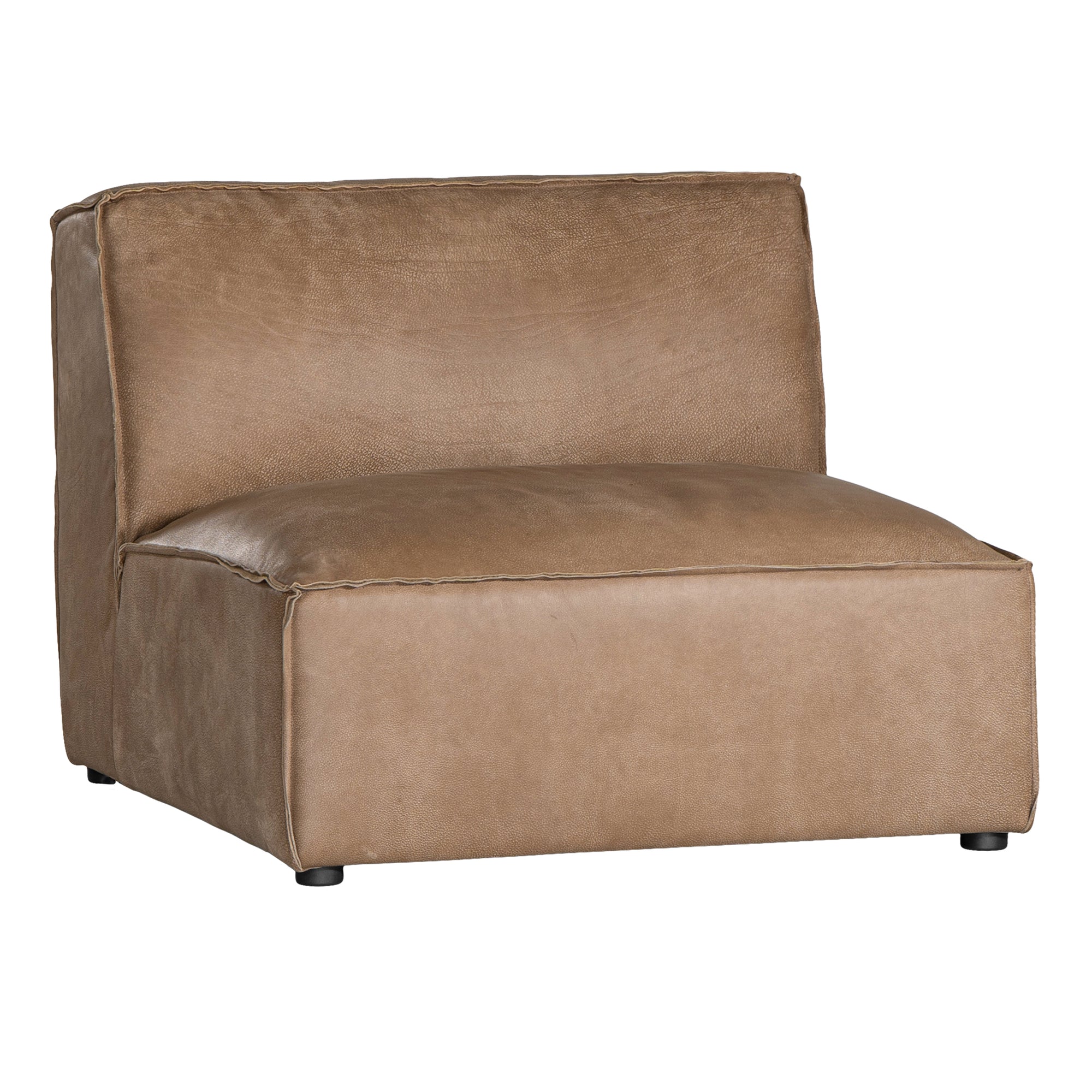 Manson Modular Buffalo Leather Sofa | Mushroom Brown Single Seat Uniqwa Collections