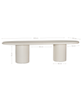 Mukalla Oval Dining Table | High Gloss Vanilla