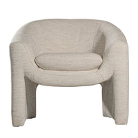 Azura Occasional Chair by Uniqwa Collections in Natural fabric, featuring soft curved lines, a deep seat cushion, and refined textured upholstery for a sculptural yet relaxed look