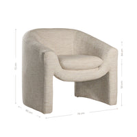 Azura Occasional Chair by Uniqwa Collections in Natural fabric, featuring soft curved lines, a deep seat cushion, and refined textured upholstery for a sculptural yet relaxed look