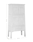 Bamboo Tall Cabinet | White Uniqwa Collections