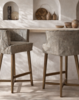 Guatemala Barchair | Buffalo Leather | Earthy Grey Uniqwa Collections