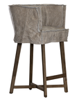 Guatemala Barchair | Buffalo Leather | Earthy Grey Uniqwa Collections