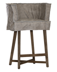 Guatemala Barchair | Buffalo Leather | Earthy Grey Uniqwa Collections
