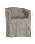 Hamilton Dining Chair | Buffalo Leather | Earthy Grey Uniqwa Collections