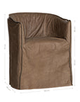 Hamilton Dining Chair | Buffalo Leather | Mushroom Brown Uniqwa Collections
