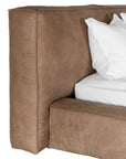 Harlow Bed | Buffalo Leather | Mushroom Brown Uniqwa Collections
