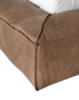 Harlow Bed | Buffalo Leather | Mushroom Brown Uniqwa Collections
