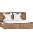 Harlow Bed | Buffalo Leather | Mushroom Brown Uniqwa Collections
