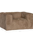 Harlow Sofa | One Seater | Fur Luxe | Toffee Uniqwa Collections