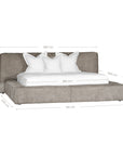 Harlow Bed | Buffalo Leather | Earthy Grey King Uniqwa Collections