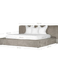 Harlow Bed | Buffalo Leather | Earthy Grey Queen Uniqwa Collections