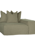 Hendrix Modular Sofa | Low Rider Long Arm | Right Chaise Module Bay Leaf Uniqwa Collections