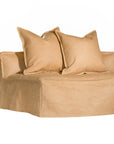 Hendrix Modular Sofa | Low Rider Arm | Tan Aniline Leather Curve Module Uniqwa Collections