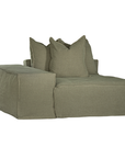 Hendrix Modular Sofa | Low Rider Long Arm | Left Chaise Module Bay Leaf Uniqwa Collections