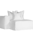 Hendrix Modular Sofa | Replacement Slipcover | Classic Stitching White Chaise Left Hand Arm Uniqwa Collections