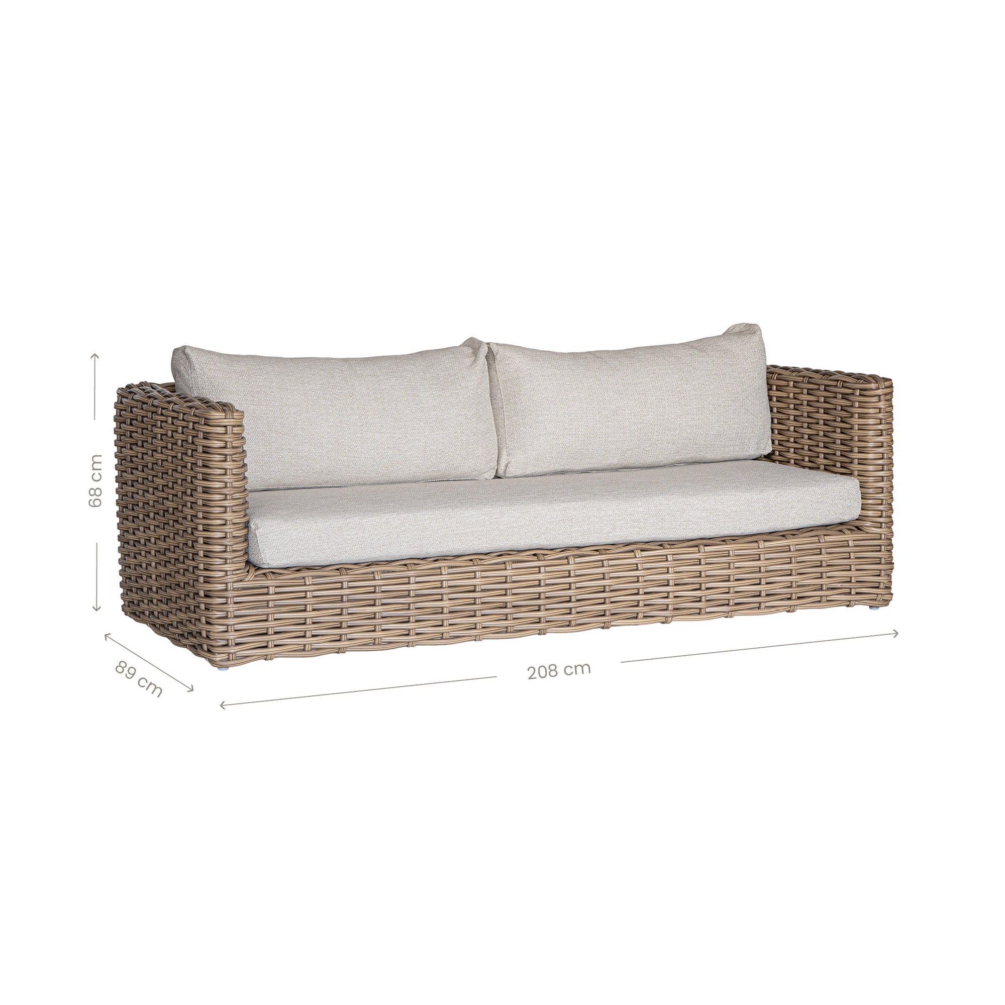 Himba Outdoor Sofa Covers | Luxury Natural | Three Seater Uniqwa Collections