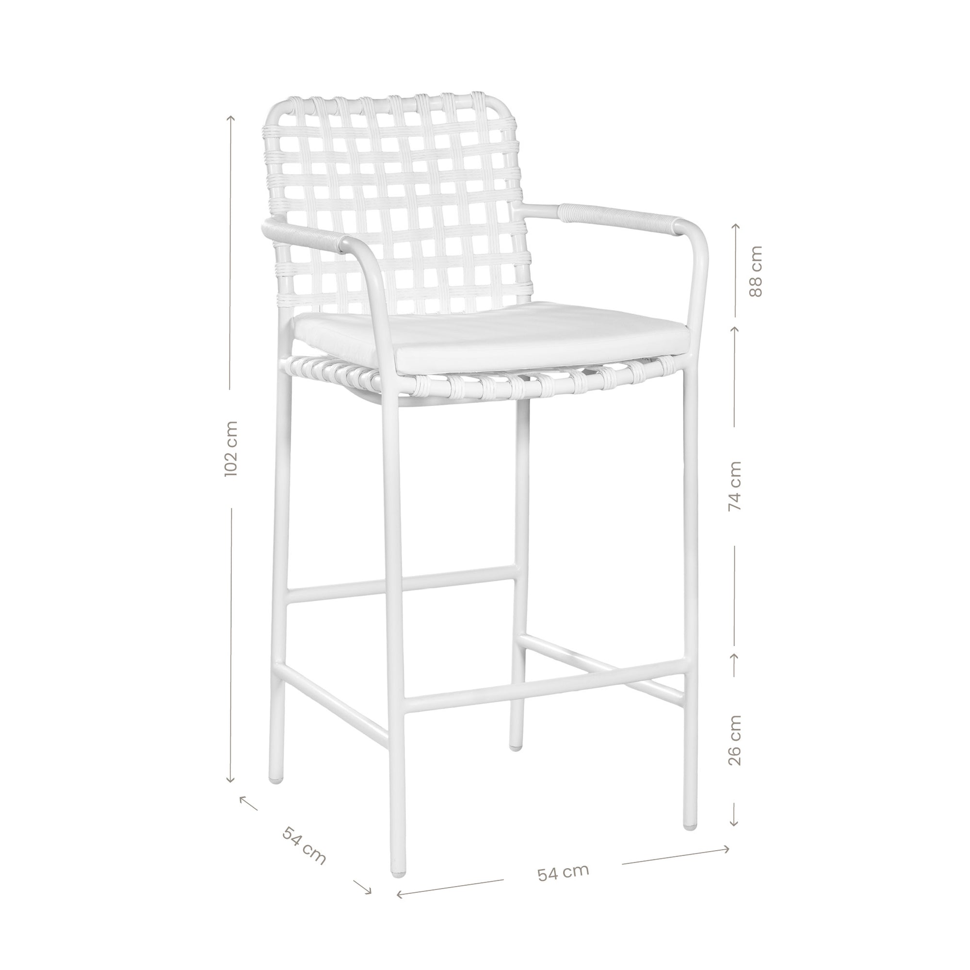 Inanda Barchair | White Uniqwa Collections