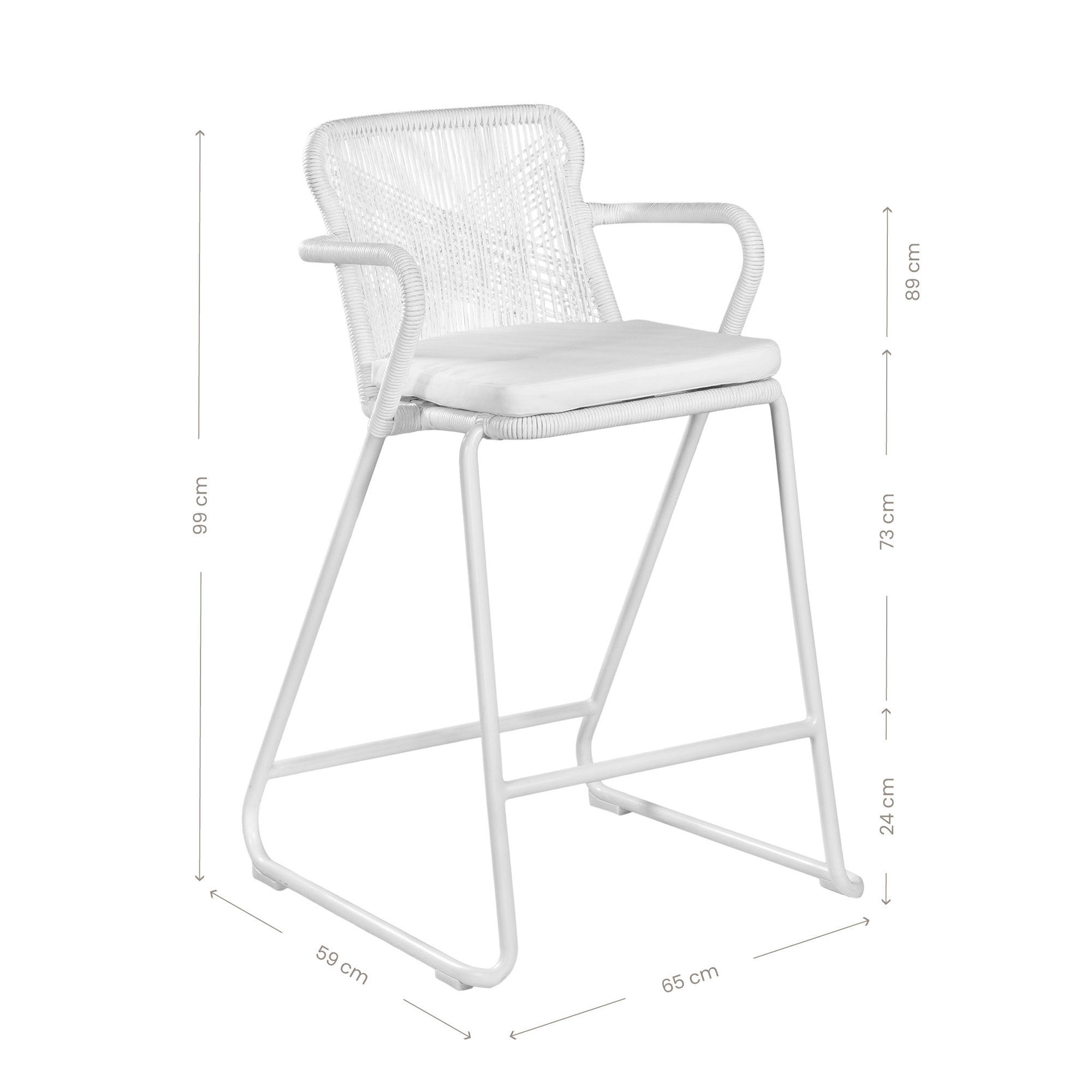 Indaaba Barchair | White Uniqwa Collections