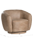 Lucca Swivel Chair | Buffalo Leather | Enoki Brown Uniqwa Collections