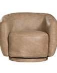Lucca Swivel Chair | Buffalo Leather | Enoki Brown Uniqwa Collections
