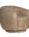 Lucca Swivel Chair | Buffalo Leather | Enoki Brown Uniqwa Collections