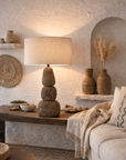 Lulah Table Lamp | Sculptural Composite | Dark Roast Uniqwa Collections