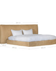 Mallorca Bed | Aniline Leather | Cashew King Uniqwa Collections
