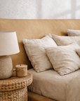 Mallorca Bed | Aniline Leather | Cashew Uniqwa Collections