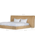 Mallorca Bed | Aniline Leather | Cashew Queen Uniqwa Collections