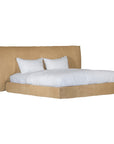Mallorca Bed | Aniline Leather | Cashew Uniqwa Collections
