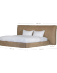 Mallorca Bed | Buffalo Leather | Enoki Brown Queen Uniqwa Collections