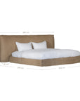 Mallorca Bed | Buffalo Leather | Enoki Brown King Uniqwa Collections