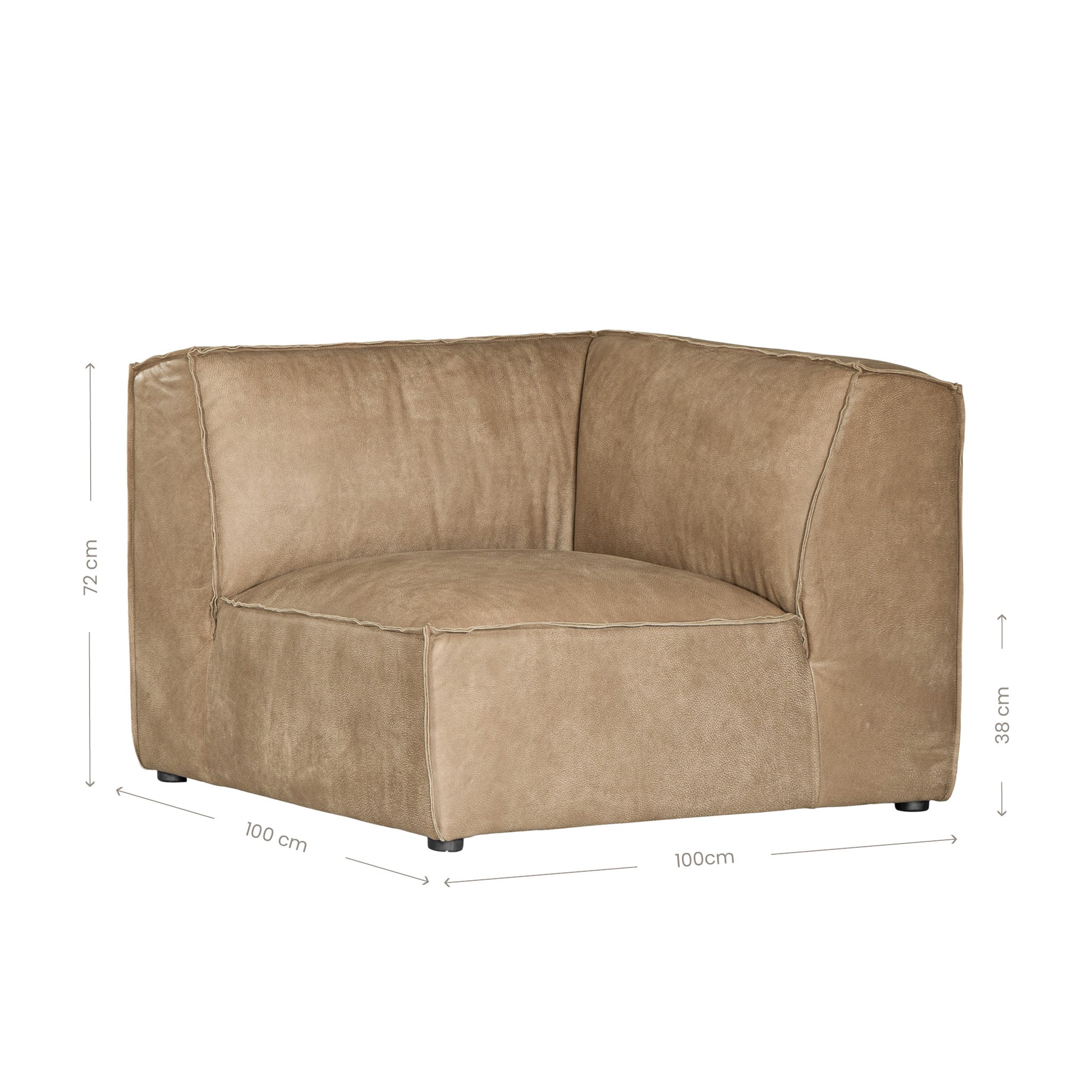 Manson Modular Leather Sofa | Cashew Uniqwa Collections