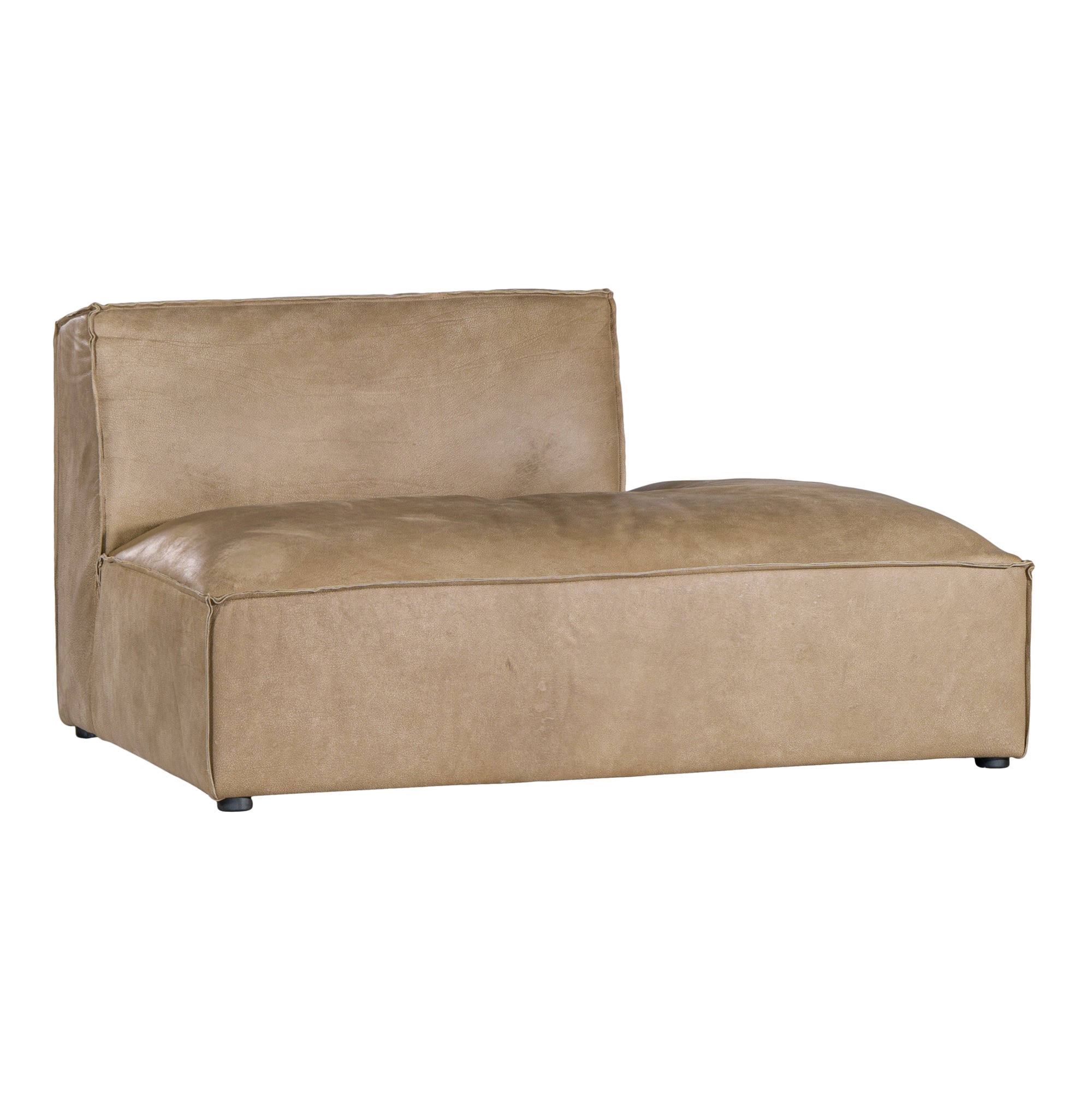 Manson Modular Leather Sofa | Cashew Right Side Chaise Uniqwa Collections