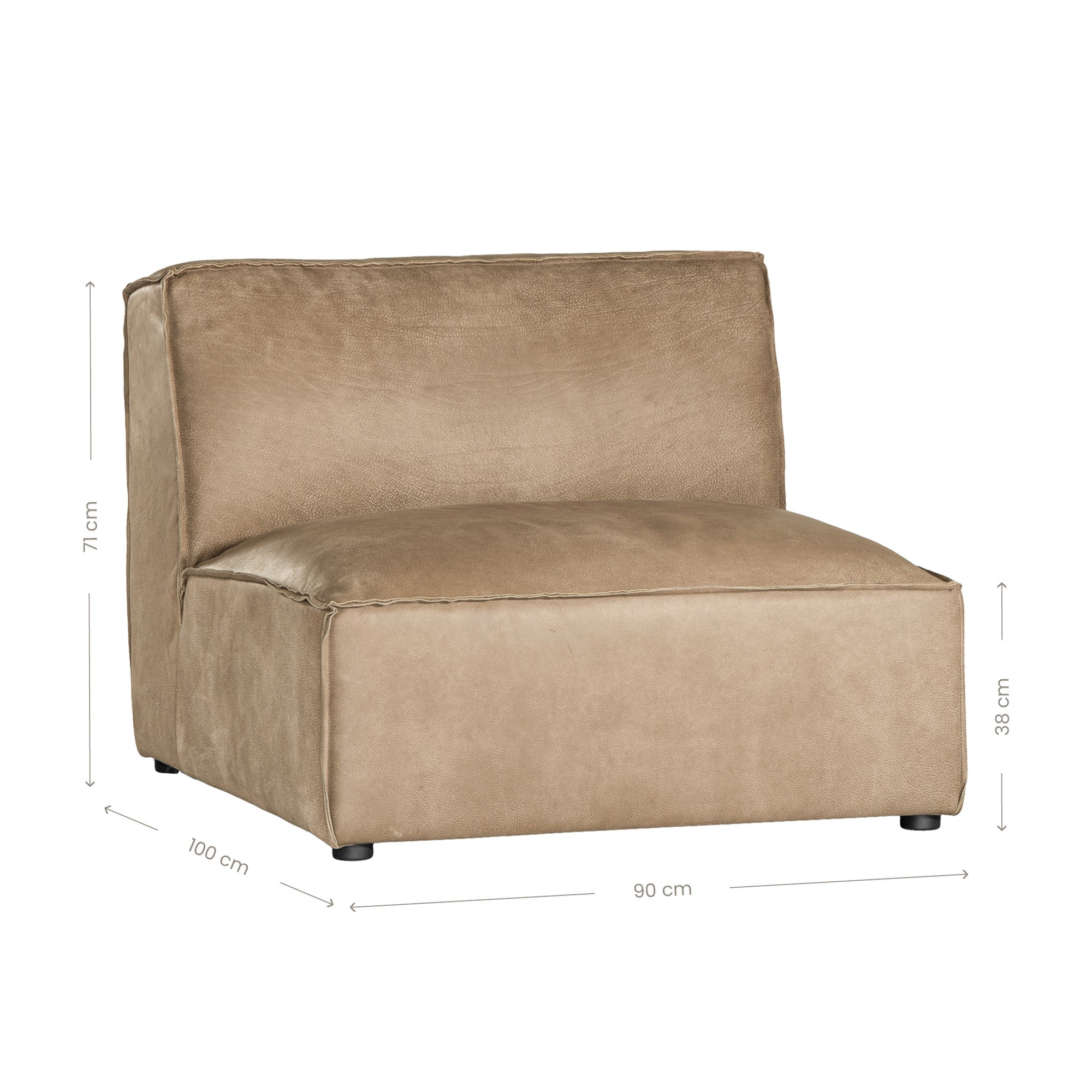 Manson Modular Leather Sofa | Cashew Uniqwa Collections