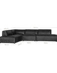Manson Modular Leather Sofa | Black Uniqwa Collections