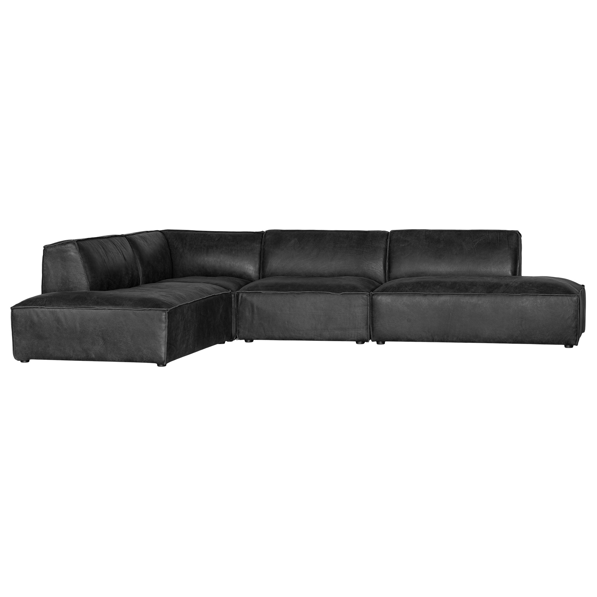 Manson Modular Leather Sofa | Black Uniqwa Collections