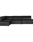 Manson Modular Leather Sofa | Black Uniqwa Collections