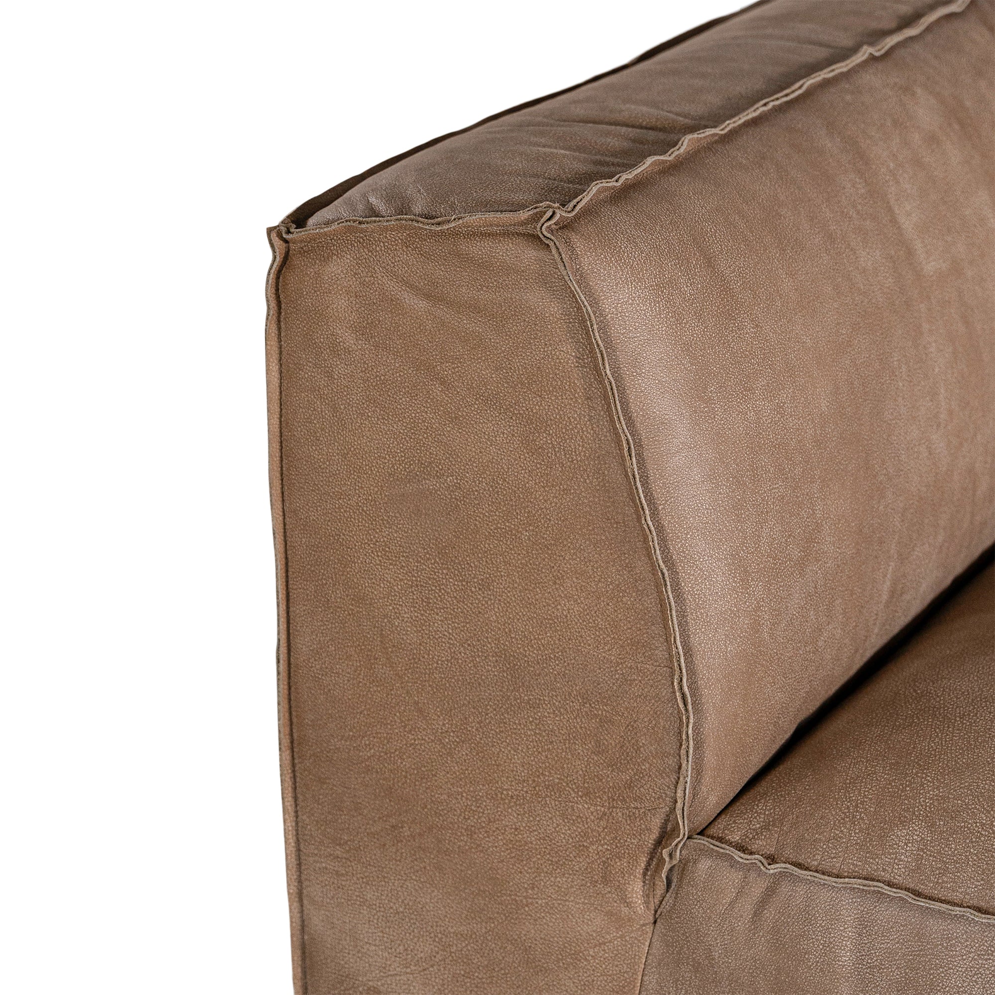 Manson Modular Buffalo Leather Sofa | Mushroom Brown Uniqwa Collections