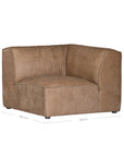 Manson Modular Buffalo Leather Sofa | Mushroom Brown Uniqwa Collections