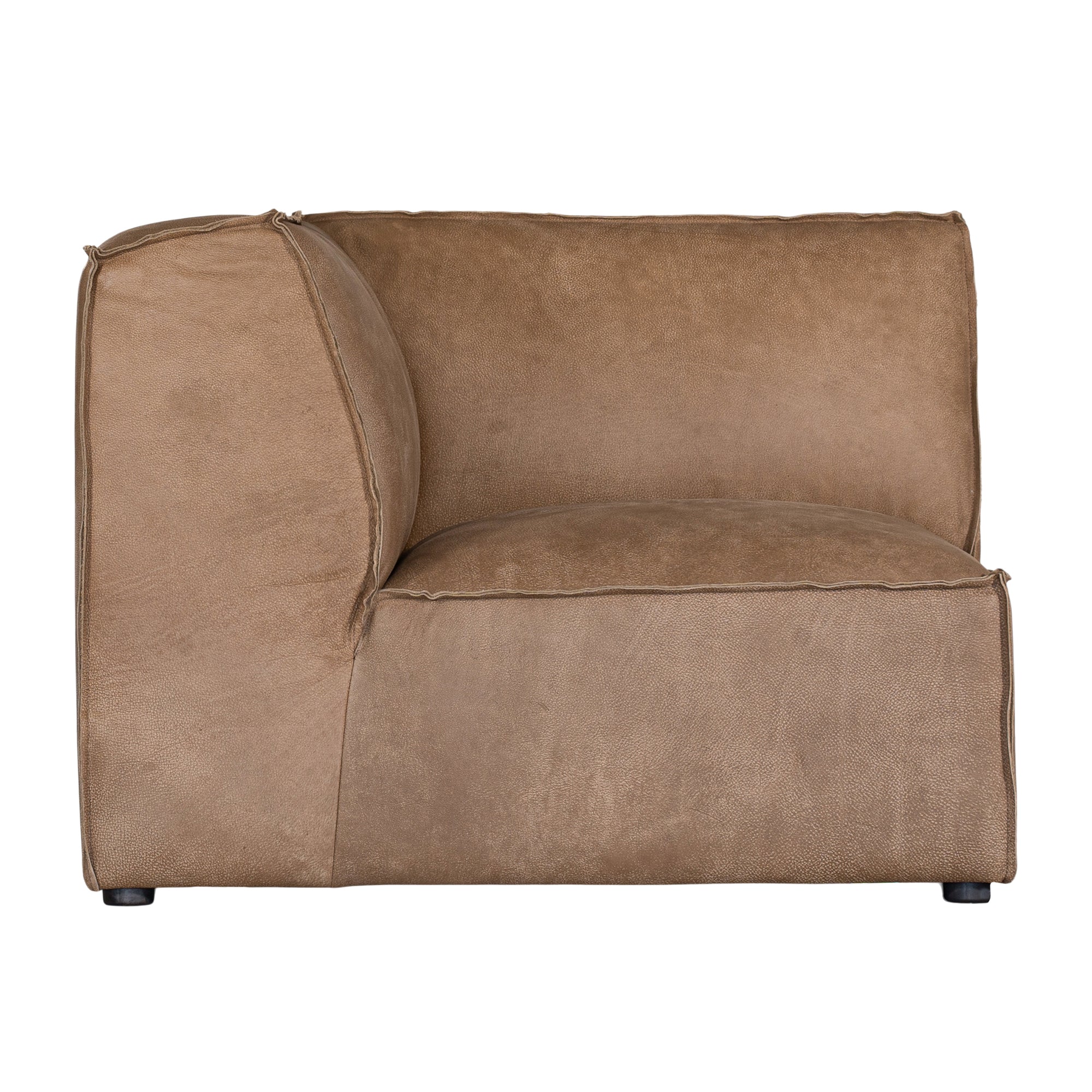 Manson Modular Buffalo Leather Sofa | Mushroom Brown Uniqwa Collections