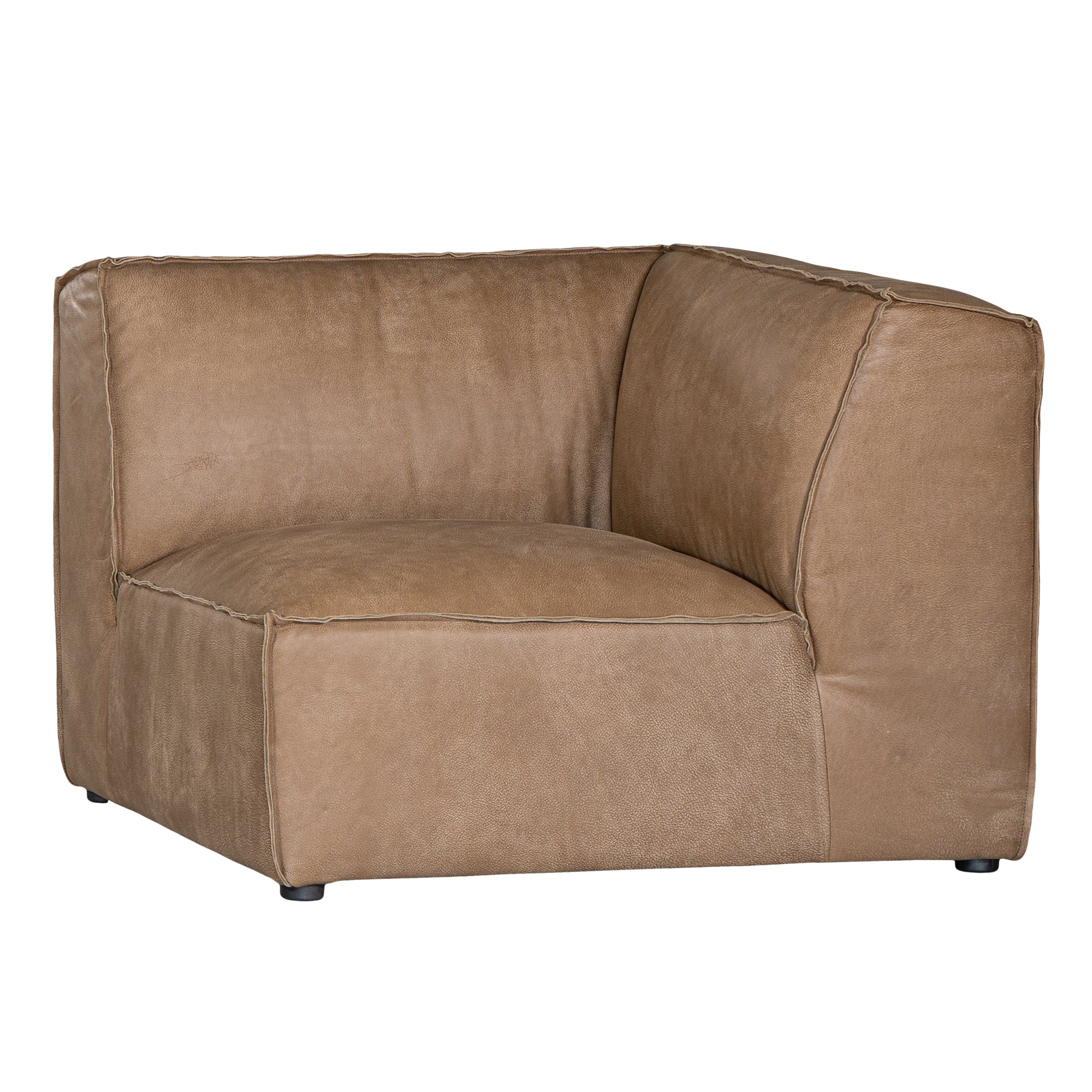 Manson Modular Buffalo Leather Sofa | Mushroom Brown Uniqwa Collections