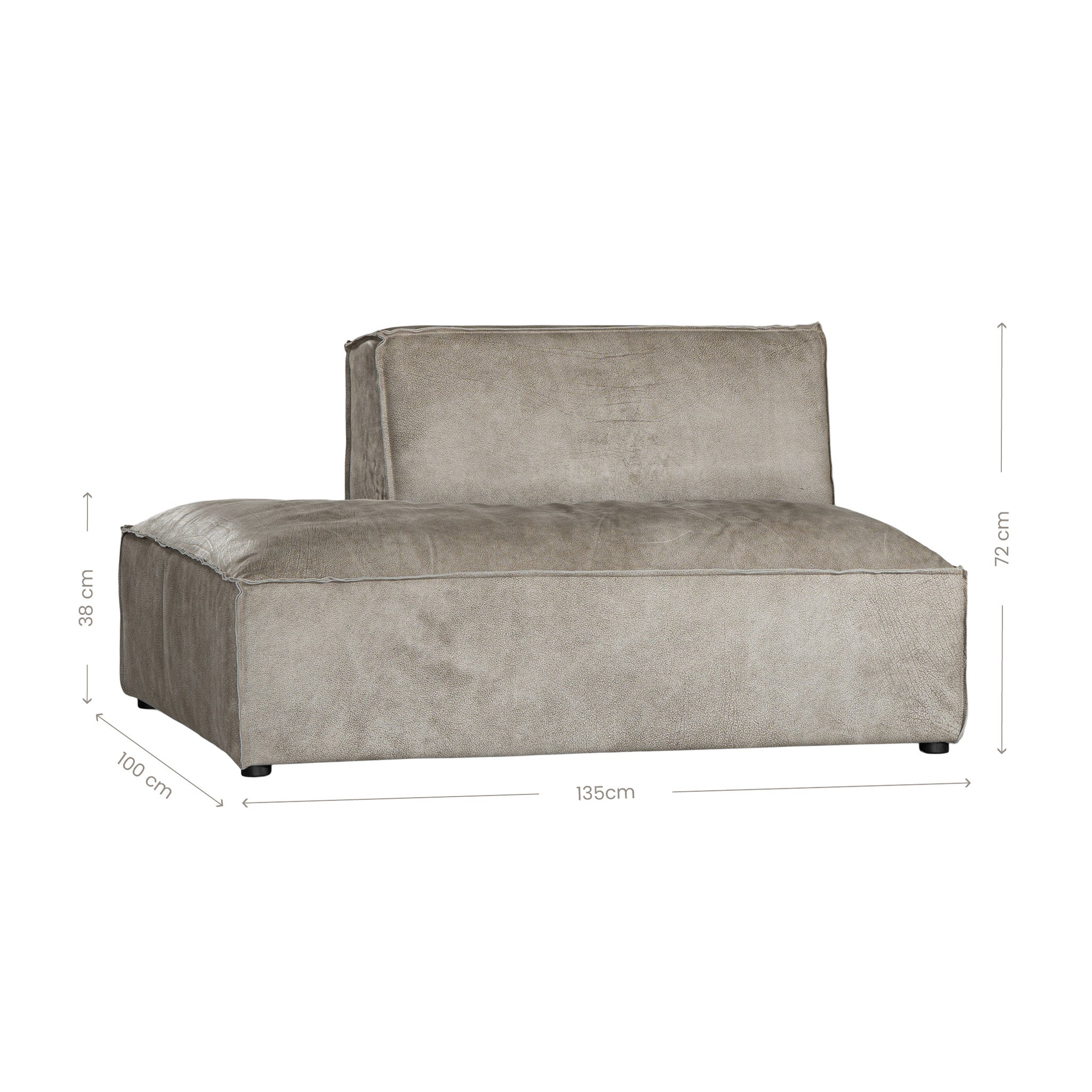 Manson Buffalo Leather Modular Sofa | Earthy Grey Uniqwa Collections